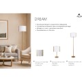 Arte Lamp Dream A4110SP-6PB Подвесная современная люстра с абажуром диаметром 65 см, плафон белый текстиль, медный металл, лампы E14 6шт до 40Вт IP20 220В, макс. высота 100см