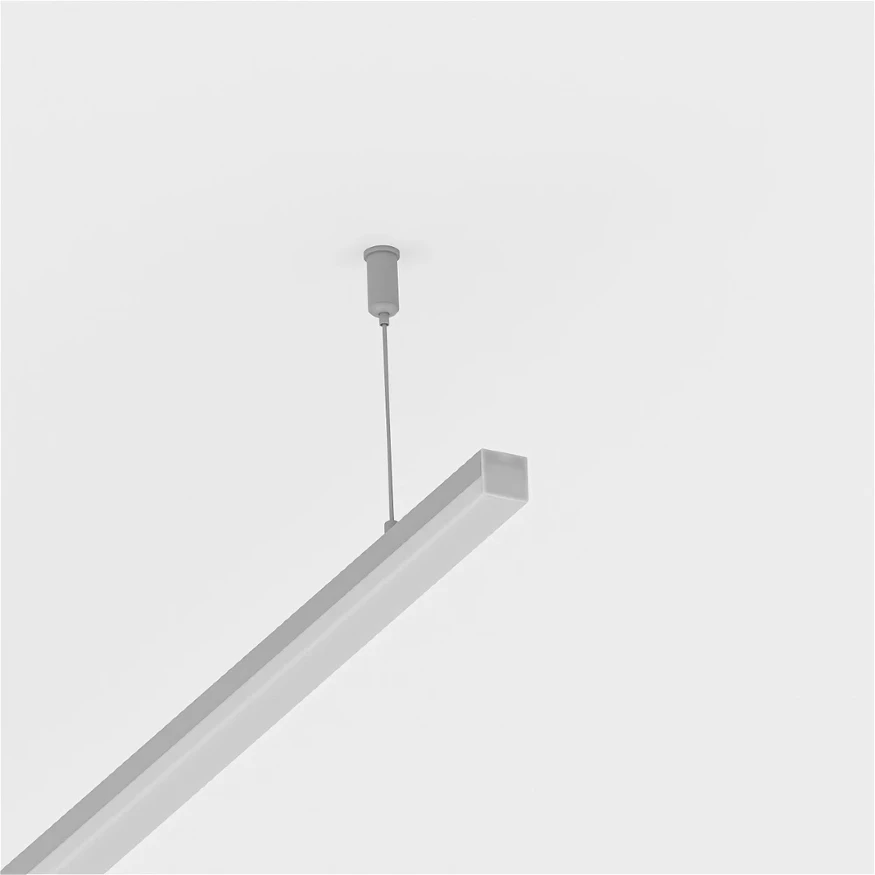 Arte Lamp SURFACE A202005S Профиль 2м накладной/подвесной, серое основание и белый матовый рассеиватель, для ленты шириной до 15мм, торцевые заглушки в комплекте