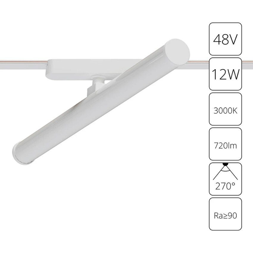 A1165PL-1WH Трековый магнитный светодиодный светильник Arte Lamp Rapid 48V CRI90+ 3000К 720Лм 270° 12Вт