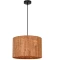 Arte Lamp STRAW A7089SP-1BK Подвесной современный светильник в эко стиле, с плафоном из натуральной пробки диаметром 38 см, основание черный металл, макс. высота 105 см, лампа E27 1шт до 40Вт IP20 220В