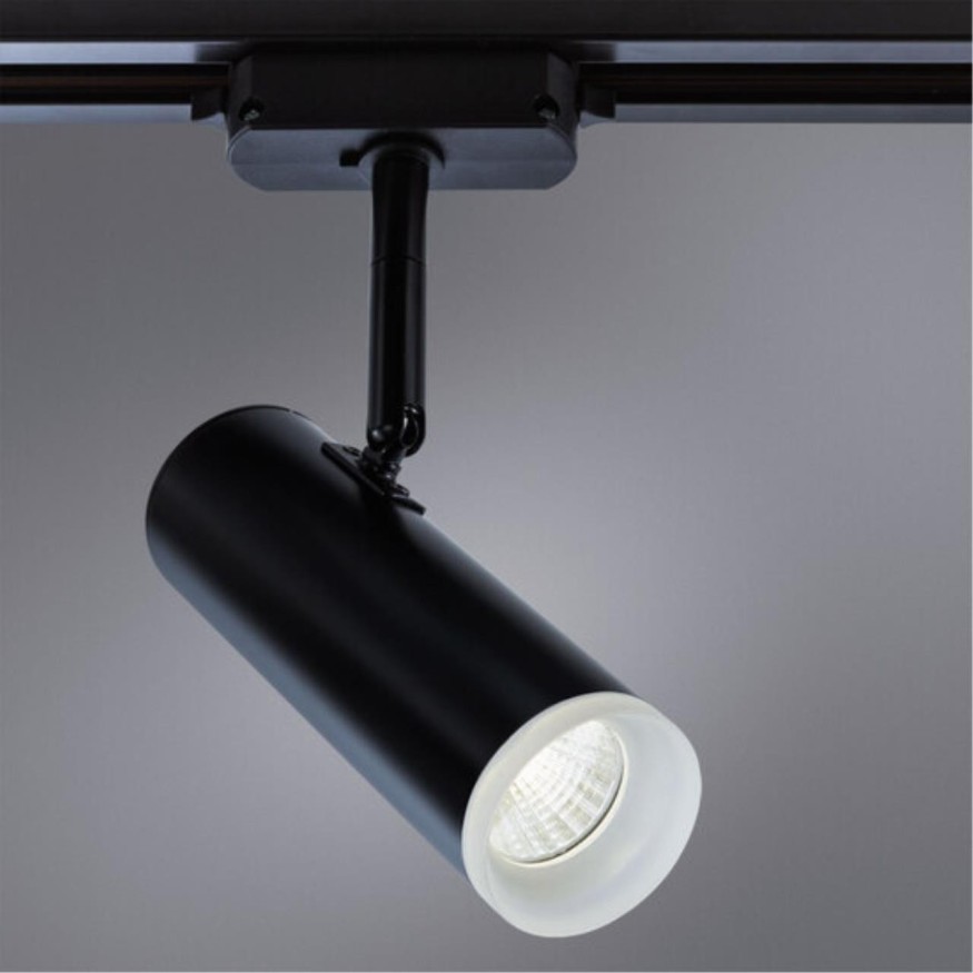 Однофазный двужильный светодиодный трековый светильник Arte Lamp A6813PL-1BK HUBBLE 4000К 800Лм CRI85+ 24° 10Вт