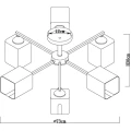 Потолочная люстра с 6 стеклянными плафонами под лампы E27 Arte Lamp MERCI A4185PL-6BK