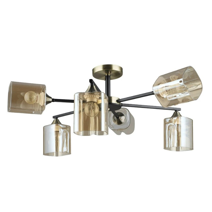 Потолочная люстра с 6 стеклянными плафонами под лампы E27 Arte Lamp MERCI A4185PL-6BK