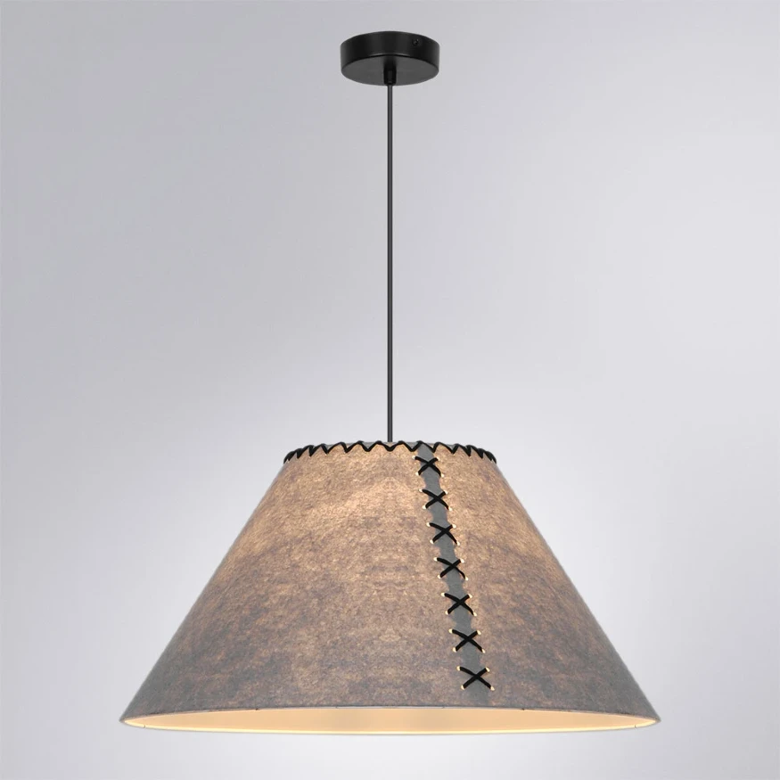 Arte Lamp Fleece A7092SP-1GY Подвесной современный светильник с плафоном 52 см, серый фетровый абажур, черный металл, длина провода 100см, лампа E27 1шт до 40Вт IP20 220В
