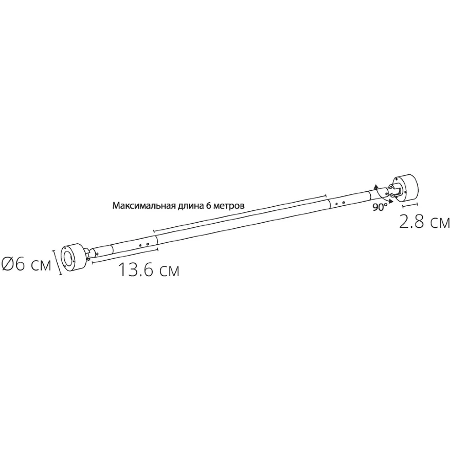Arte Lamp SKYCROSS NEON A603506N Готовая тросовая неоновая система, длина 6м, шарнирные крепления, блок питания покупается отдельно, питание 24В 12Вт/м 1000лм/м 3000К CRI90+ диоды SMD2835 336шт/м IP20