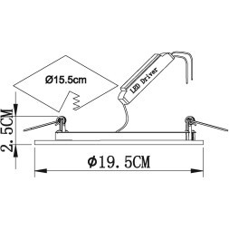 Встраиваемый светильник 4000K IP20 RA70 110° LED Arte Lamp RIGEL A7616PL-2WH