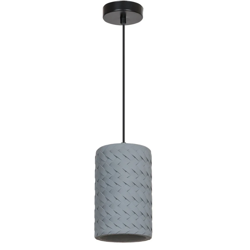 Arte Lamp Corsetto A7096SP-1BK Подвесной современный светильник, плафон из серого гипса с имитацией плетения диаметром 14 см, основание черный металл, провод 100 см, лампа E27 1шт до 40Вт IP20 220В
