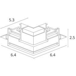 Коннектор угловой для шинопроводов в ГКЛ (арт A730133, A730233, A730333) Arte Lamp Optima A731633