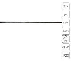 A6230PL-1BK Ультракомпактный трековый магнитный светодиодный светильник Arte Lamp Presto CRI90+ 4000К 175Лм 100° 6Вт