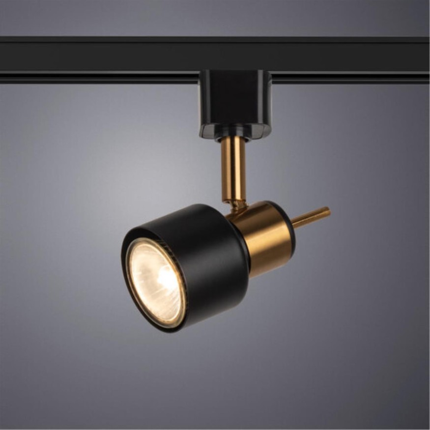 Однофазный двужильный трековый светильник Arte Lamp A1906PL-1BK ALMACH под сменную лампу GU10