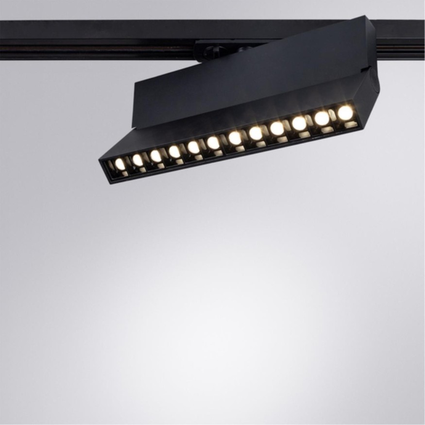 Однофазный двужильный светодиодный трековый светильник Arte Lamp A4572PL-1BK FLASH 4000К 750Лм CRI90+ 24° 12Вт