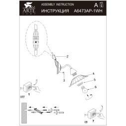 Бра Arte Lamp ANNA A6473AP-1WH