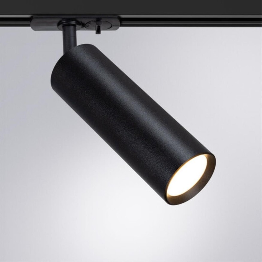 Однофазный двужильный трековый светильник Arte Lamp A1515PL-1BK BEID под сменную лампу GU10