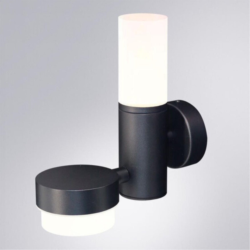 Уличный настенный светильник с лампами GU10+GX53 и защитой IP54 Arte Lamp BUDAPEST A2360AL-2BK