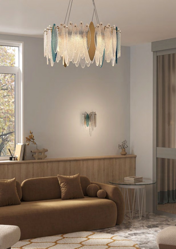 Бронзовая подвесная люстра с 8 лампами Е14 Divinare AMELIE 6002/01 SP-8