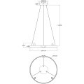 Подвесная черная светодиодная люстра-кольцо 60см 30Вт 840лм 3000К Arte Lamp CESARE A1993SP-30BK