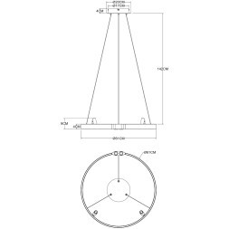 Подвесная черная светодиодная люстра-кольцо 60см 30Вт 840лм 3000К Arte Lamp CESARE A1993SP-30BK