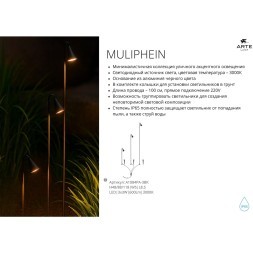 Грунтовый светильник Arte Lamp MULIPHEIN A1084PA-3BK