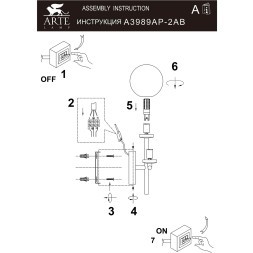 Бра Arte Lamp BOLLA-PICCOLO A3989AP-2AB