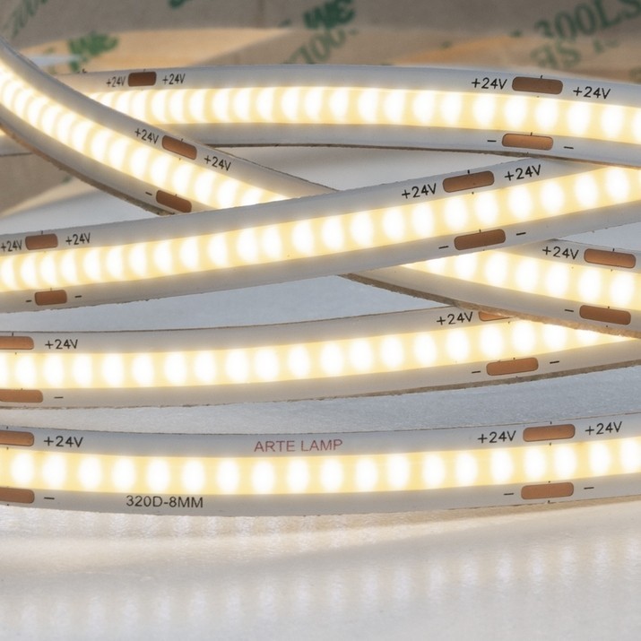 A2432008-02-4K Светодиодная лента 24В 10Вт/м 850Лм/м 4000К CRI 90+ 8мм COB 320шт/м 5м IP20