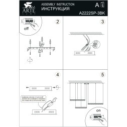 Подвесная люстра Arte Lamp SHINE A2222SP-3BK