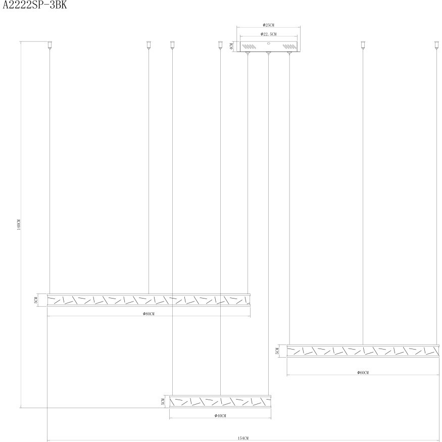 Подвесная люстра Arte Lamp SHINE A2222SP-3BK