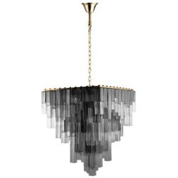 Подвесная люстра с дымчатым хрусталем, 22 лампы Е14, Divinare CASCATA 7665/17 SP-18