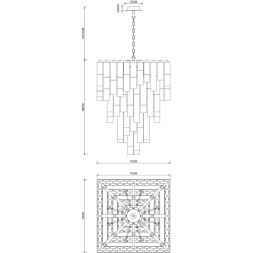 Подвесная люстра с дымчатым хрусталем, 22 лампы Е14, Divinare CASCATA 7665/17 SP-18