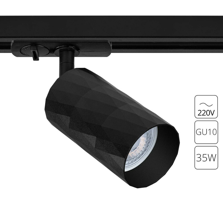 Однофазный двужильный трековый светильник Arte Lamp A5560PL-1BK FANG под сменную лампу GU10