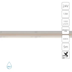 Уличная светодиодная лента 5м IP67 24В 13Вт/м 1000Лм/м 4000К CRI 90 10мм Arte Lamp AQUA LANE A2448010-02-4K
