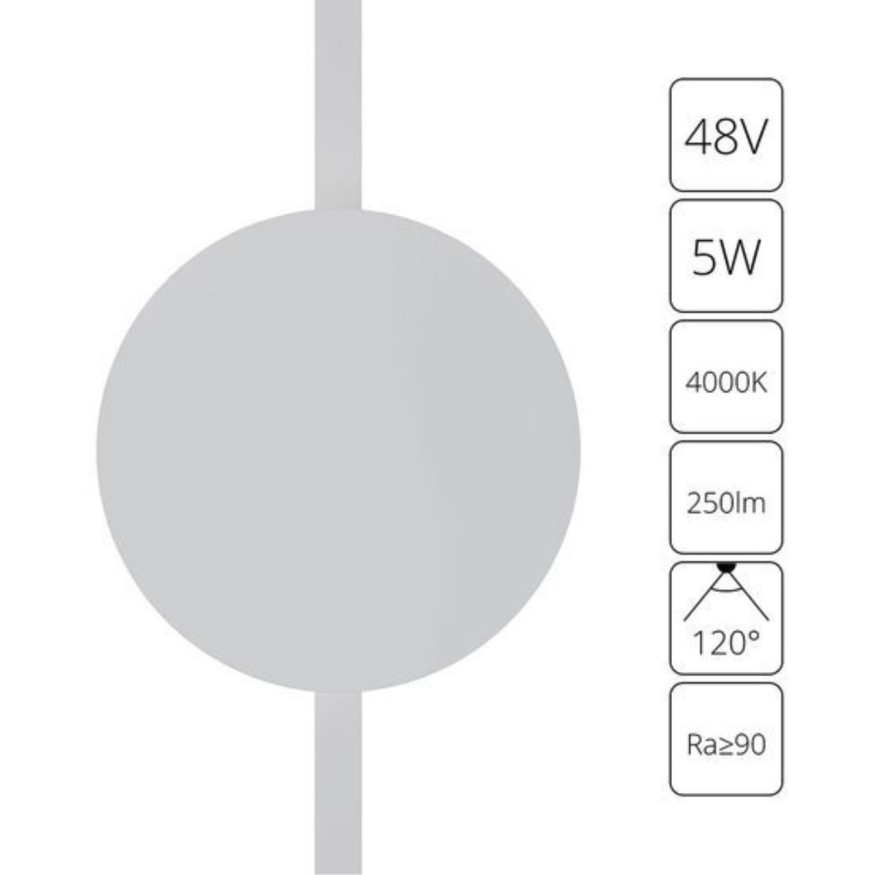 A6163PL-1WH Трековый магнитный светодиодный светильник Arte Lamp Rapid 48V CRI90+ 4000К 250Лм 120° 5Вт