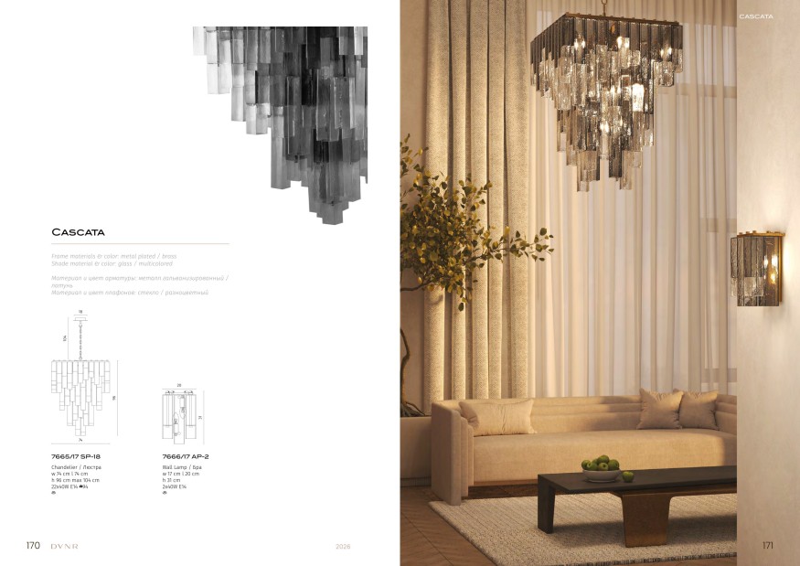 Настенный светильник Divinare CASCATA 7666/17 AP-2