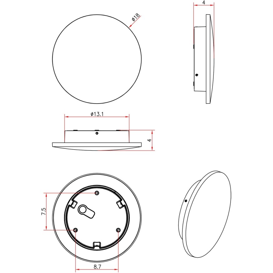 Фасадный светильник LED 2700/3400/4000 540Lm  Arte Lamp NIMBO A1510AL-1BK