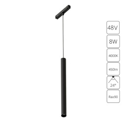 A4770SP-1BK Трековый магнитный светодиодный светильник Arte Lamp Linea 2.0 CRI90+ 4000К 450Лм 24° 8Вт