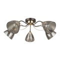 Потолочная люстра с 5 стеклянными плафонами под лампы цоколя Е27 Arte Lamp LILY A4366PL-5BK