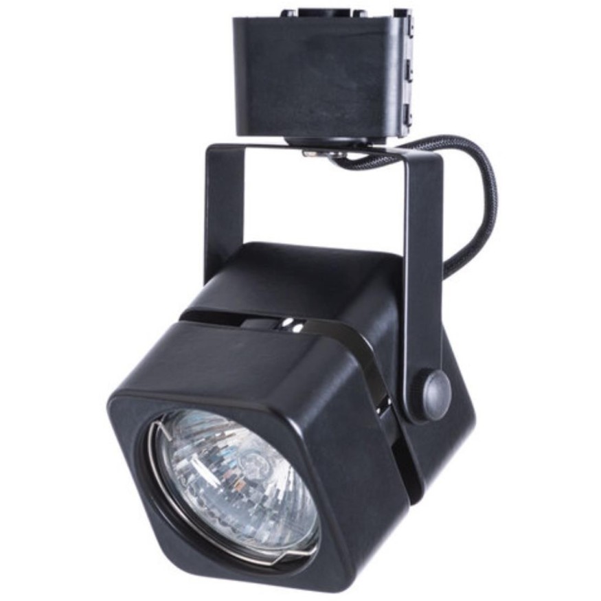 Однофазный двужильный трековый светильник Arte Lamp A1315PL-1BK MISAM под сменную лампу GU10