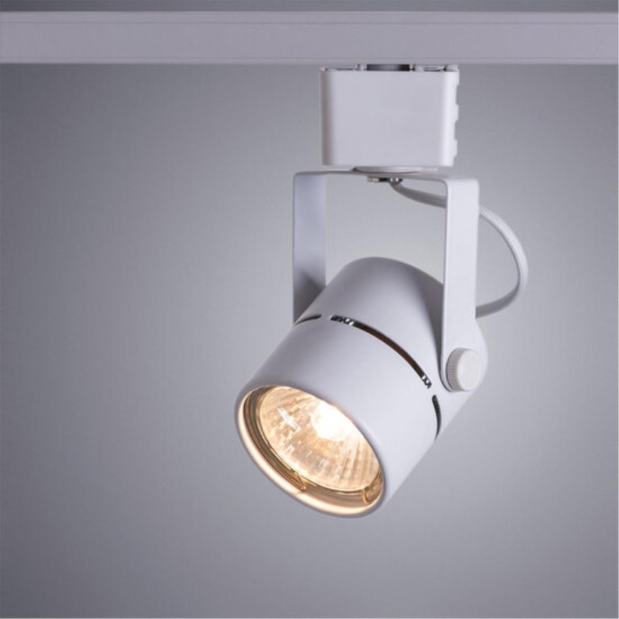 Однофазный двужильный трековый светильник Arte Lamp A1311PL-1WH MIZAR под сменную лампу GU10